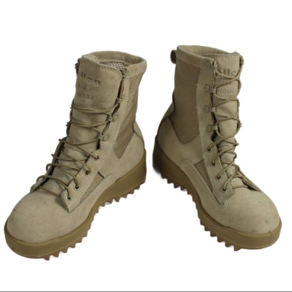 Wellco US Army Desert Tan Military Issue Suede Lace-Up Combat Boot, Size 6.5 (W) - Picture 6 of 10